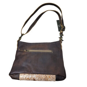 Myra Purse Bag Bags Womens Brown Gorpcore Southwest Cowhide Canvas Cowgirl Strap